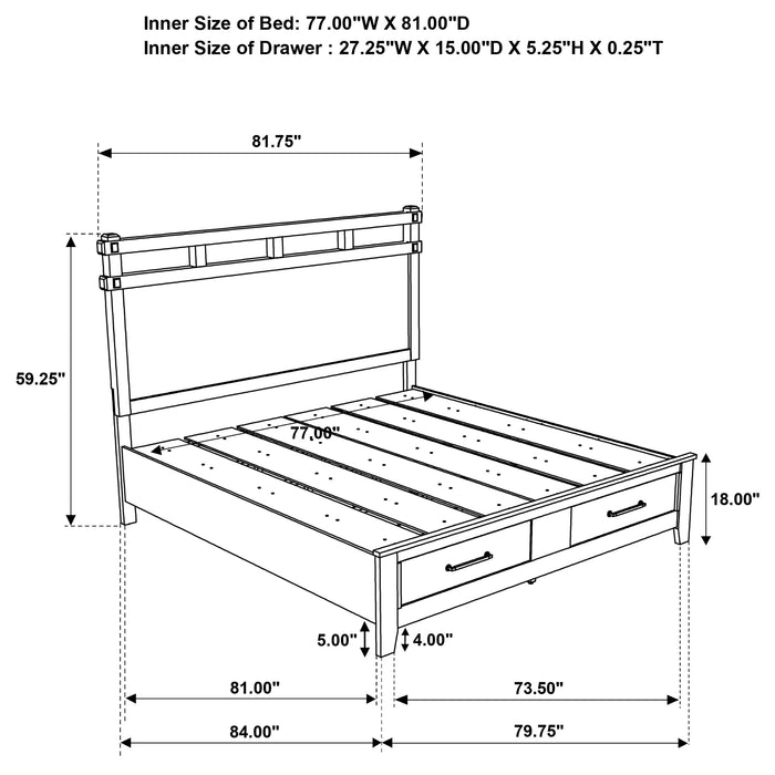Hazlewood Panel Platform Storage Bed