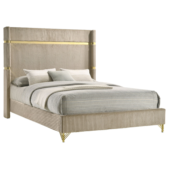 Lucia Eastern King & Queen Bed Beige & Grey