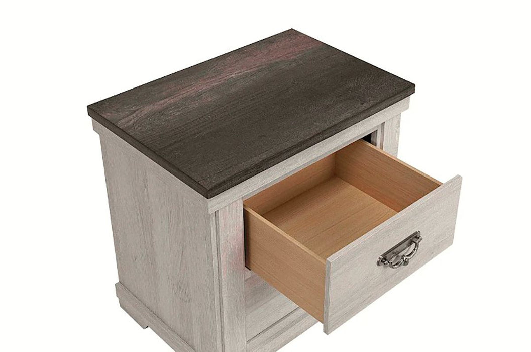 Crown Mark Furniture Leighton 2 Drawer Nightstand in White