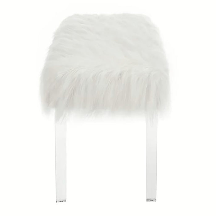 Crown Mark Furniture Fatima Bench in White