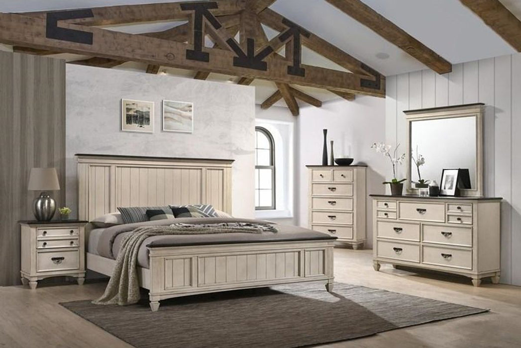 Crown Mark Sawyer Queen Panel Bed in Two-Toned