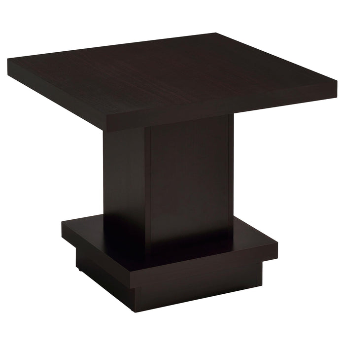 Reston Pedestal Square End Table Cappuccino image