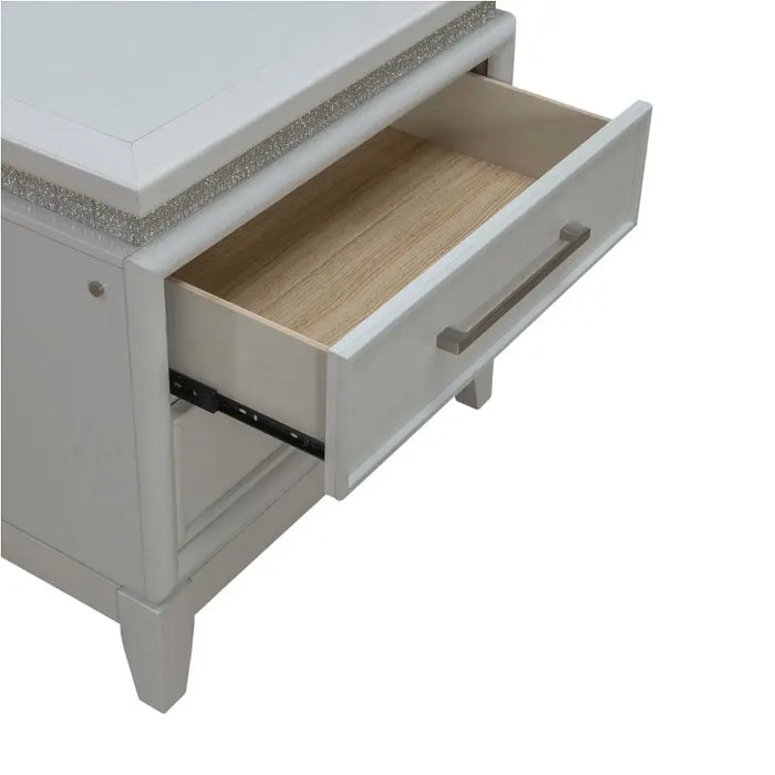 Reflections 2-Drawer Nightstand with 3-Way Touch LED Lights and Charging Station