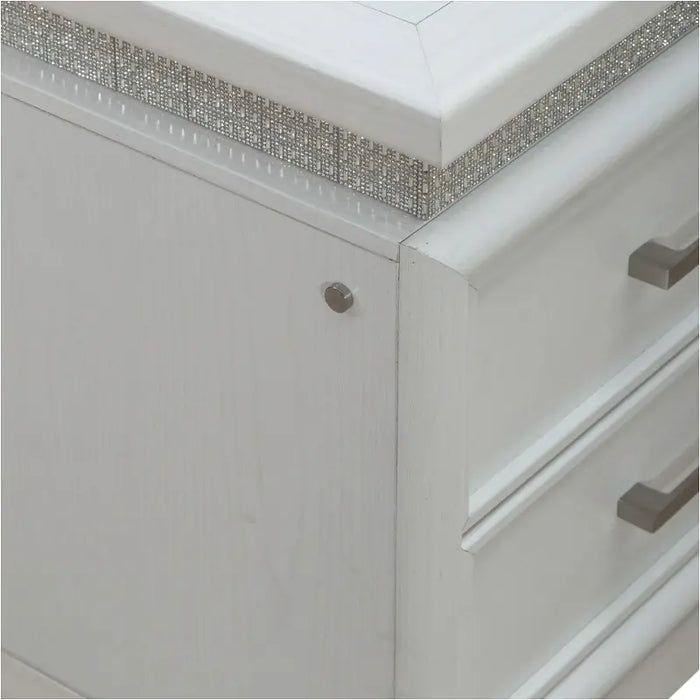 Reflections 2-Drawer Nightstand with 3-Way Touch LED Lights and Charging Station