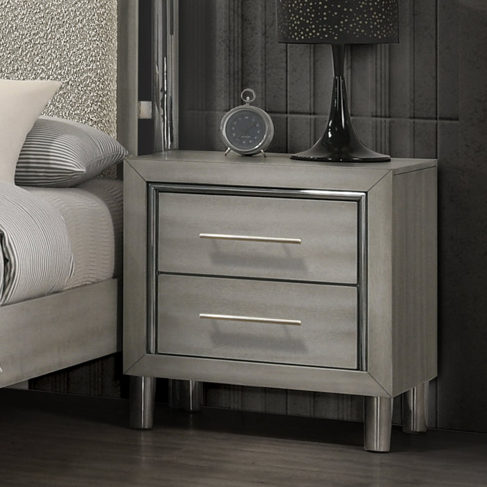 Lennox 2 Drawer Nightstand-Gray