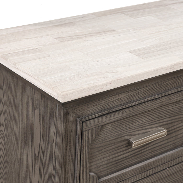 Lisbon Marble Top Dresser-Gray
