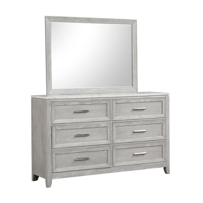 Fiona Landscape Mirror-Mist Gray