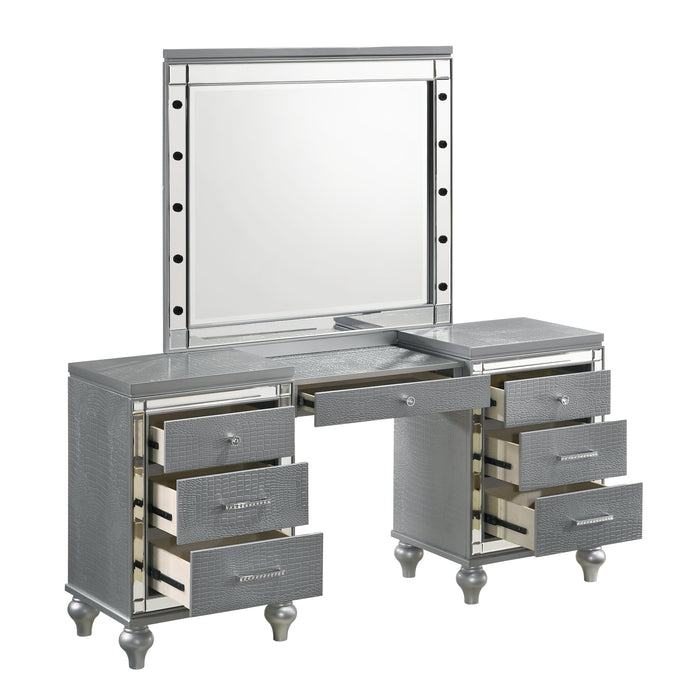 Valentino Dressing Table Mirror (Bulbs Not Included)-Silver