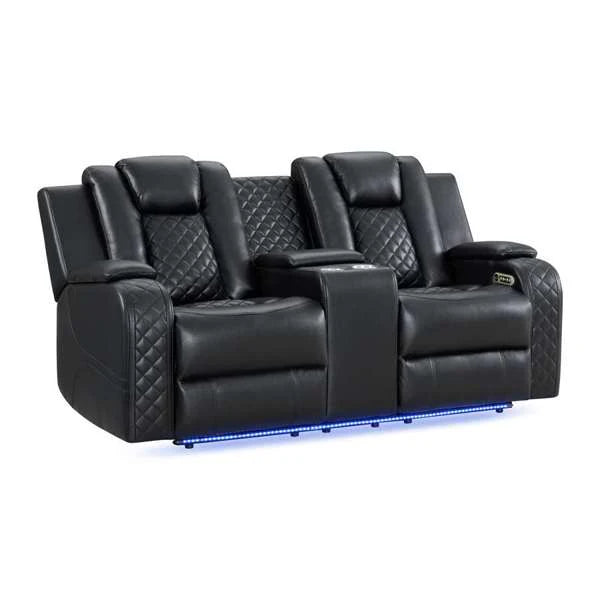 Carlo Power Motion Loveseat with Power Headrest (LEATHER)