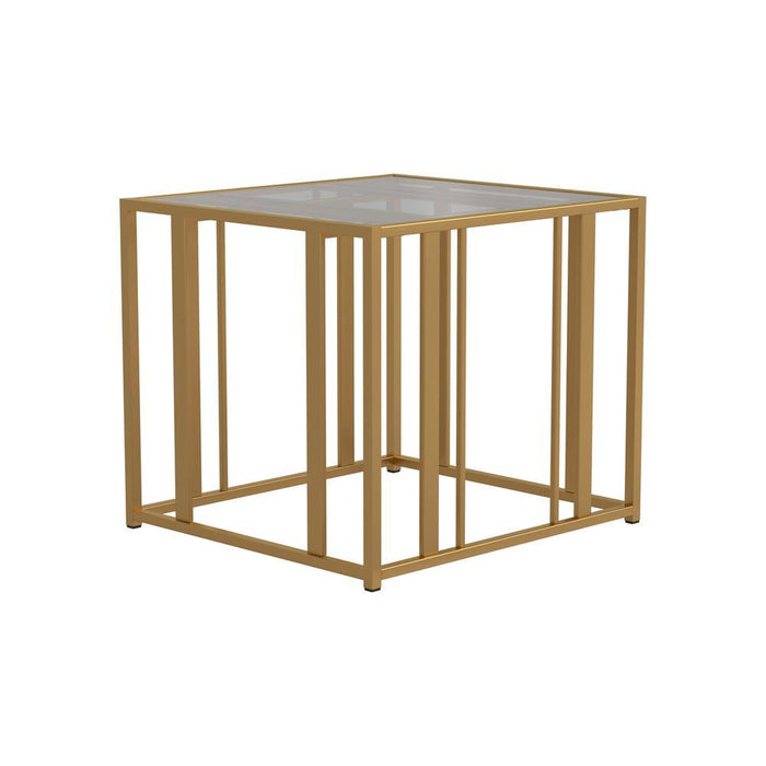 Adri Metal Frame End Table Matte Brass