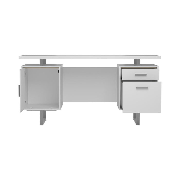 Lawtey Floating Top Office Desk White Gloss