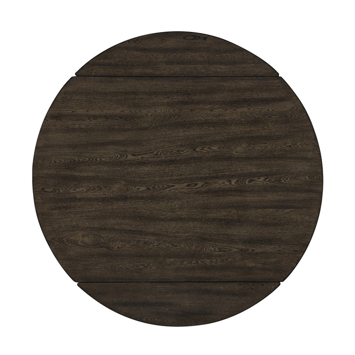 Rex 65" Round Table With Self Storing Leaves-Walnut