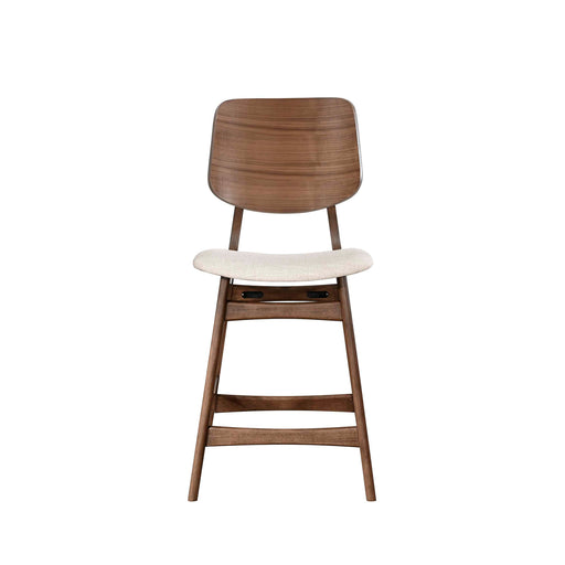 Oscar Counter Chair With Natural Cushion-Walnut