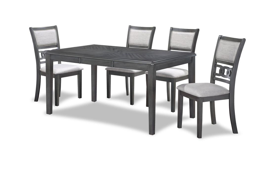 Gia 5 Pc 60" Dining Table & 4 Chairs-Gray