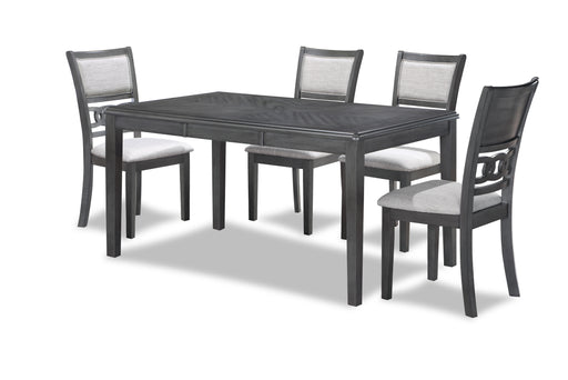 Gia 5 Pc 60" Dining Table & 4 Chairs-Gray