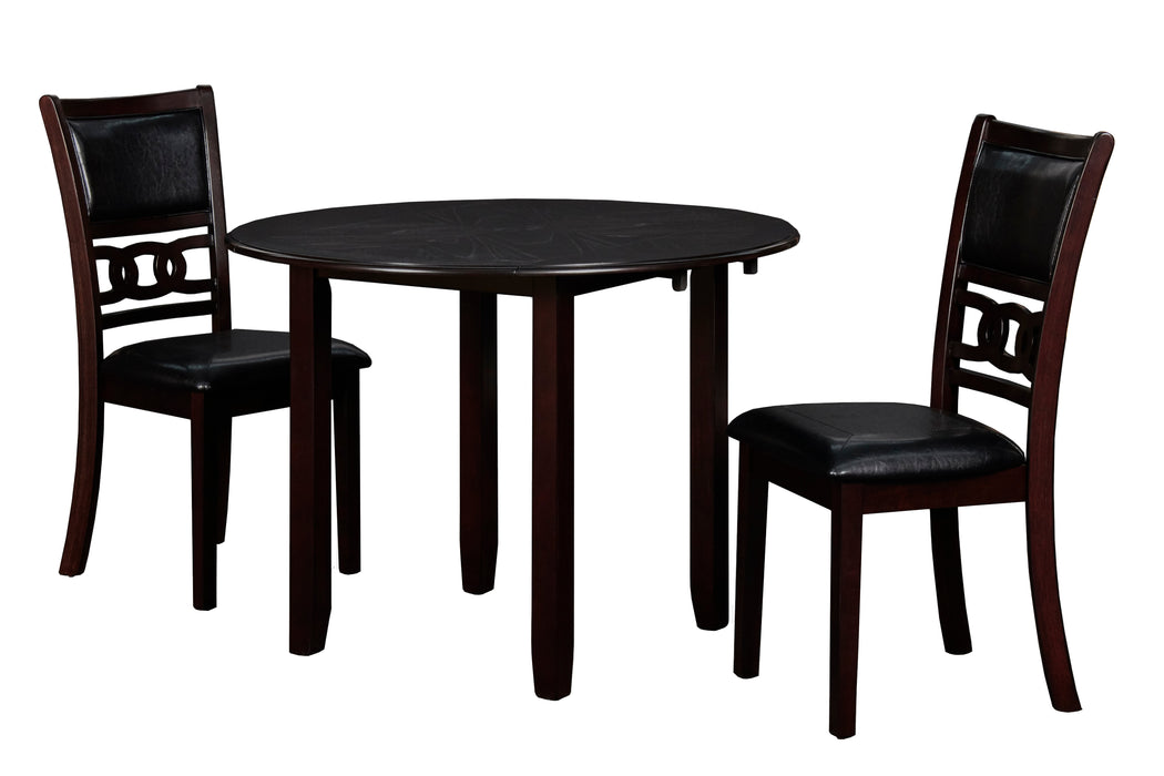 Gia 3 Pc 42" Drop Leaf Dining Table & 2 Chairs-Ebony