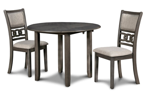 Gia 3 Pc 42" Drop Leaf Dining Table & 2 Chairs-Gray
