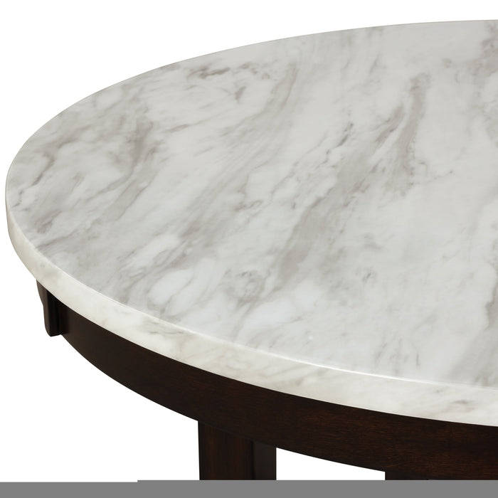 Celeste 48" Round Dining Table-Espresso/Faux Marble