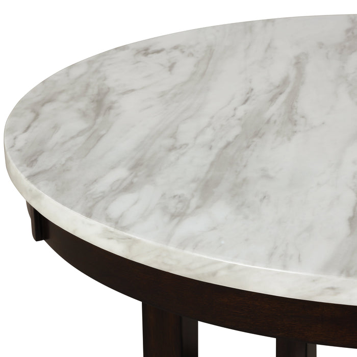 Celeste 42" Round Counter Table-Espresso/Faux Marble
