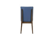 Maggie Dining Chair W/Blue Cushion-Walnut