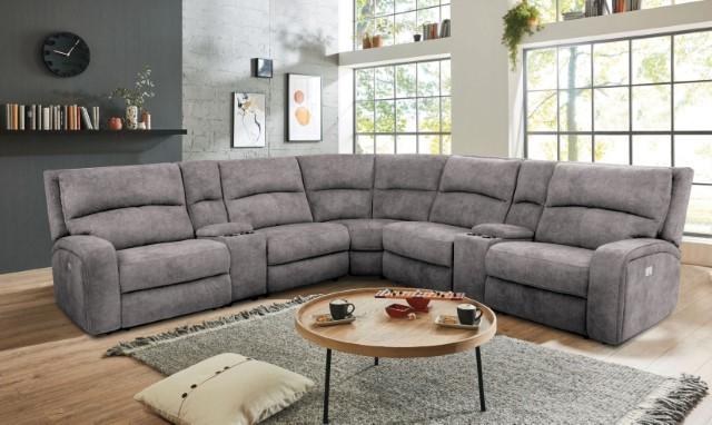 APOSTOLOS Power Sectional, Light Gray