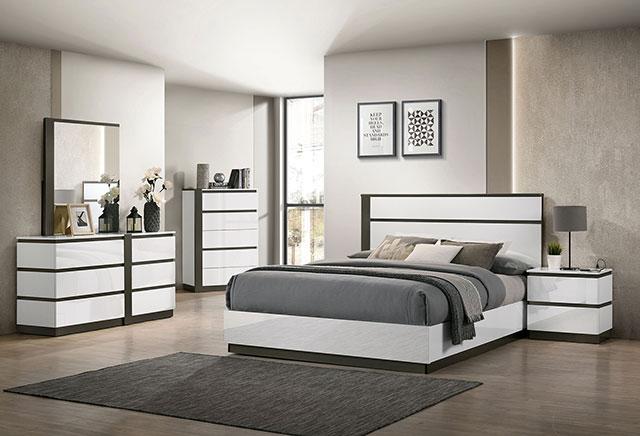 BIRSFELDEN Queen Bed, White