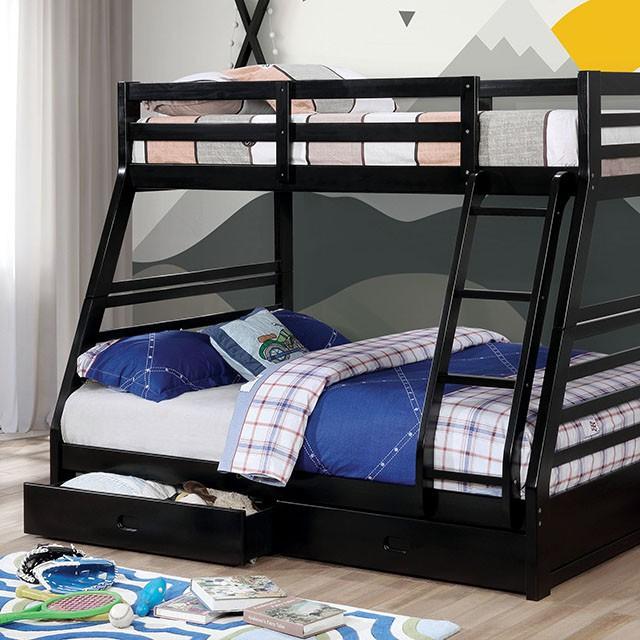 California Iv Black Twin/Full Bunk Bed