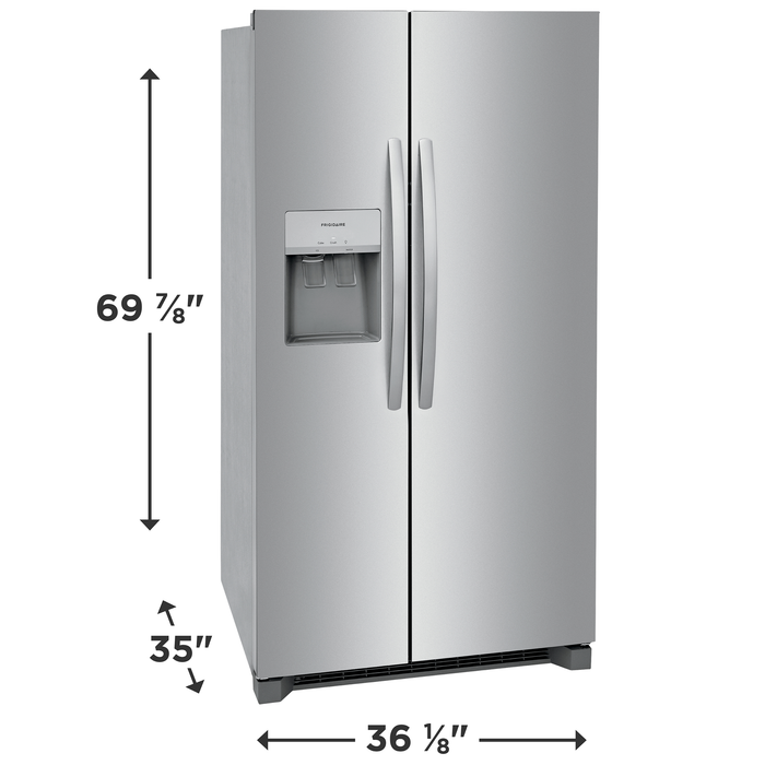 Frigidaire 25.6-cu ft Side-by-Side Refrigerator with Ice Maker, Water and Ice Dispenser