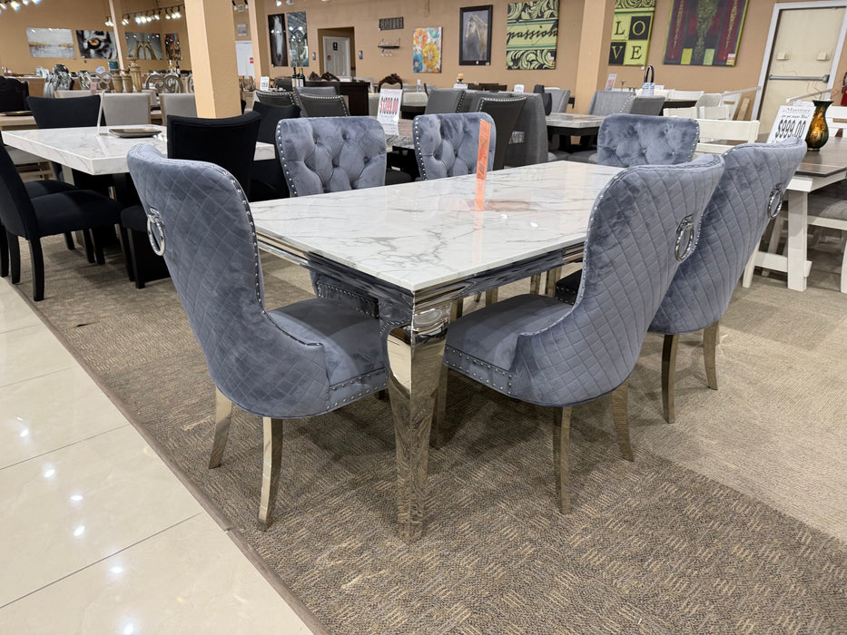 Alayza Gray 7pc. Dining Table Set (Floor Model)