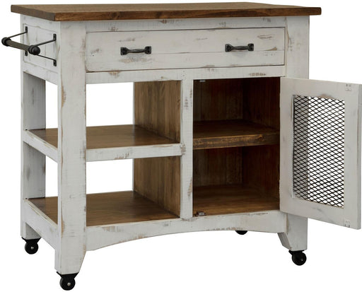 Pueblo 1 Drawer Kitchen Island in White image