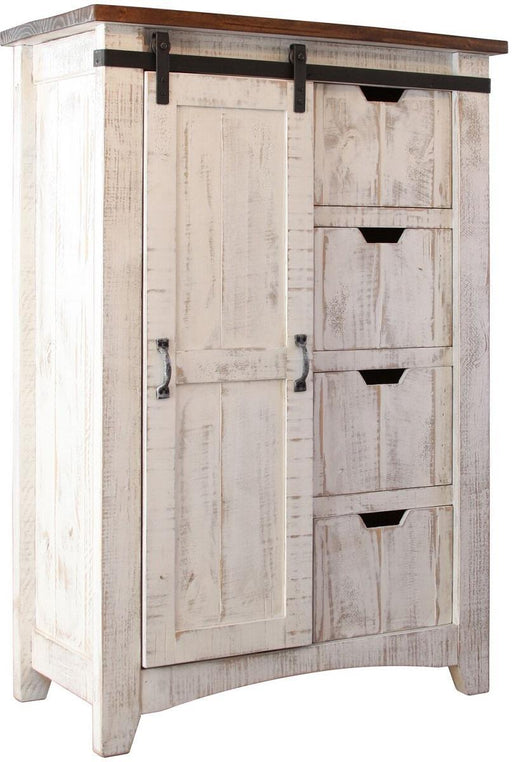 Pueblo 4 Drawer Chest with Sliding Door in White image