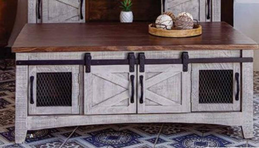 Pueblo Gray 8 Doors Cocktail Table in Light Gray image