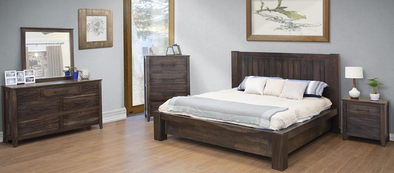 San Luis King Platform Bed in Natural Wood