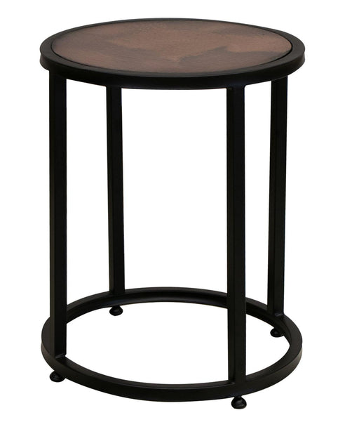 Blackburn End Table w/ Copper Top & Iron Base. image