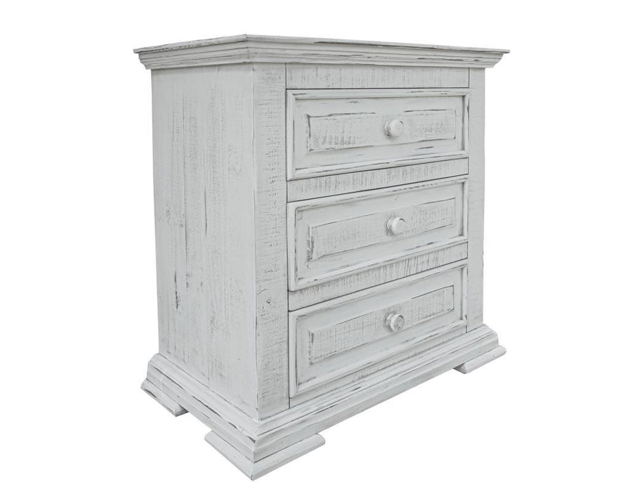 Terra White 3 Drawer Nightstand image