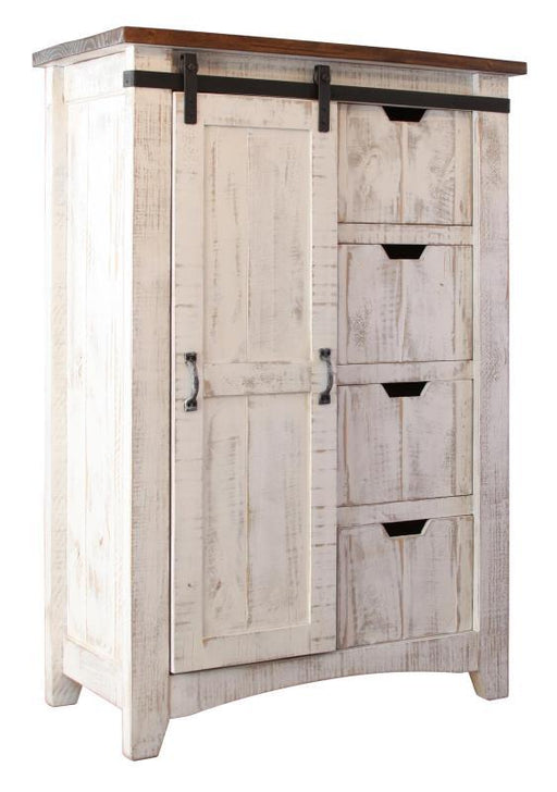 Pueblo White 4 Drawer, 1 door Chest image