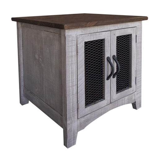 Pueblo Gray End Table 2 Doors image