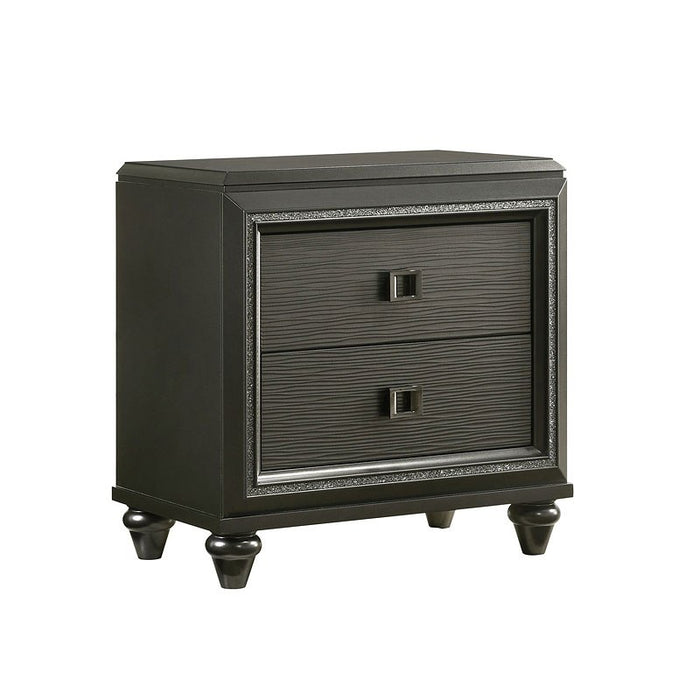 Moonstone 2 Drawer Nightstand in Black
