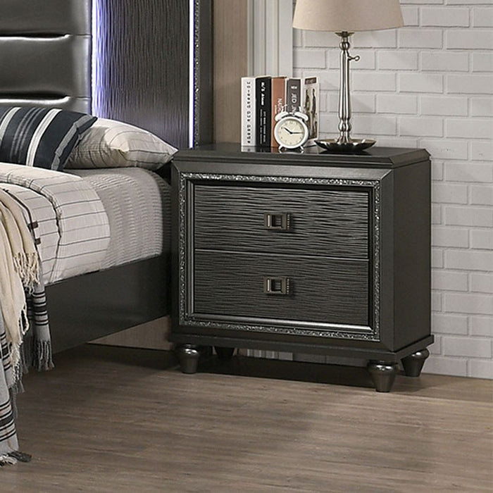 Moonstone 2 Drawer Nightstand in Black