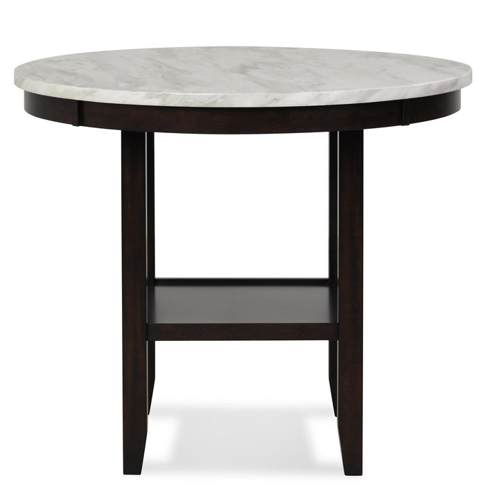 CELESTE 64" DINING TABLE-ESPRESSO/FAUX MARBLE
