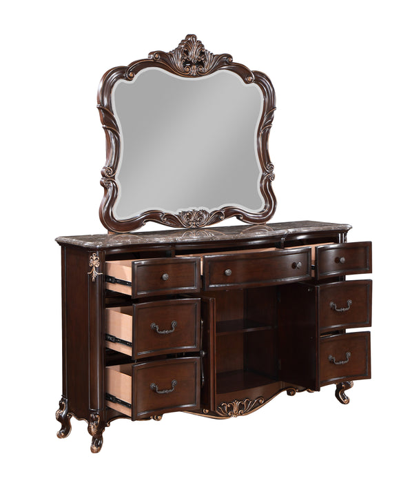 CONSTANTINE DRESSER/SERVER MIRROR-CHERRY