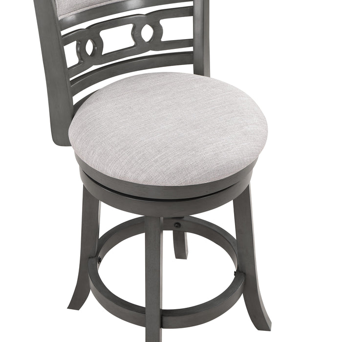 GIA 29" SWIVEL BARSTOOL-GRAY W/GRAY FABRIC SEAT