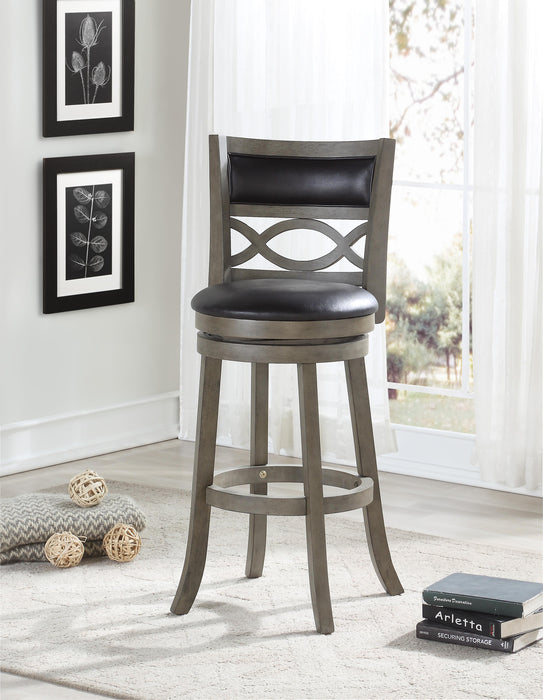 MANCHESTER 29" BAR STOOL-ANT GRAY W/PU SEAT