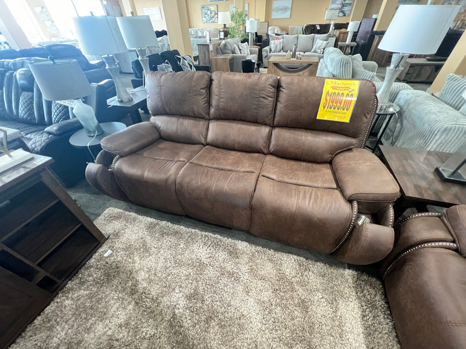 Transitional Power Reclining Sofa And Loveseat Set (Floor Model)