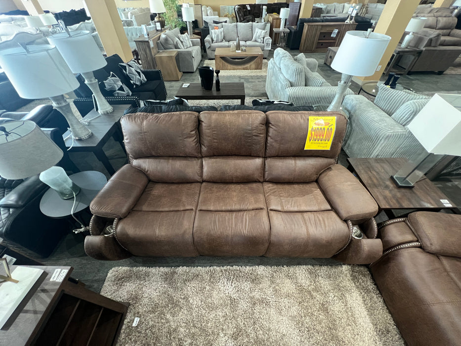 Transitional Power Reclining Sofa And Loveseat Set (Floor Model)