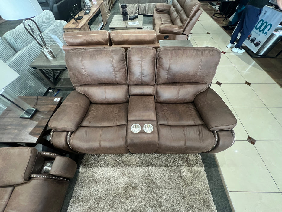 Transitional Power Reclining Sofa And Loveseat Set (Floor Model)