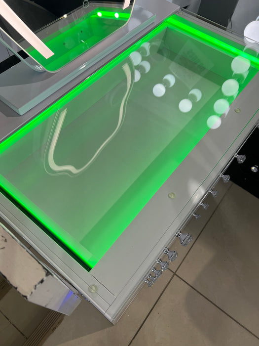 Twelve Drawer Vanity With Mirror And LED Lights (Floor Model)