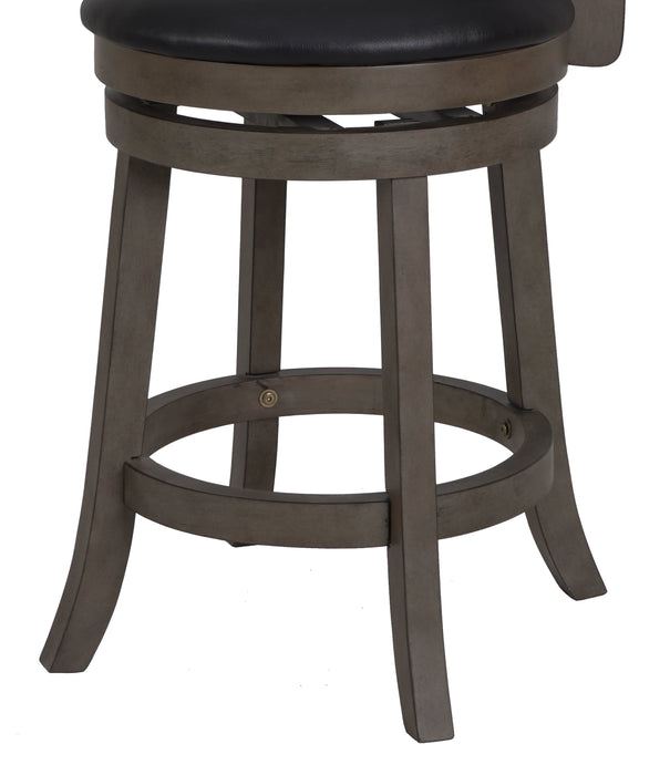 Manchester 24" Counter Stool W/Black Pu Cushions-Gray