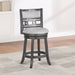 Gia 24" Swivel Counter Stool-Gray W/Gray Fabric Seat