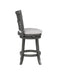 Gia 24" Swivel Counter Stool-Gray W/Gray Fabric Seat
